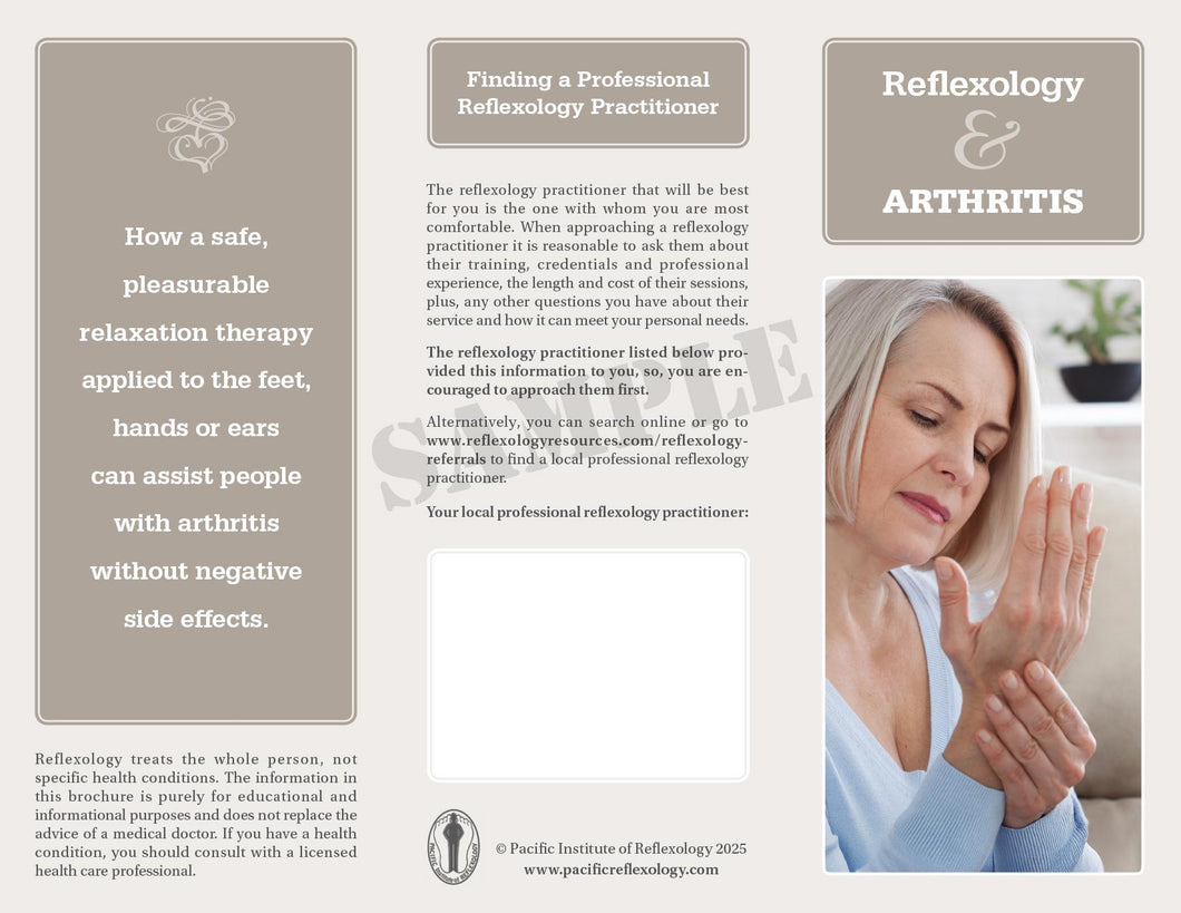 Promotional Brochure PDF file - Reflexology & Arthritis