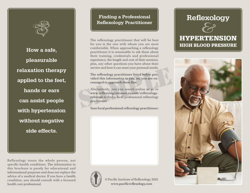 Promotional Brochure PDF file - Reflexology & Hypertension (High Blood Pressure)