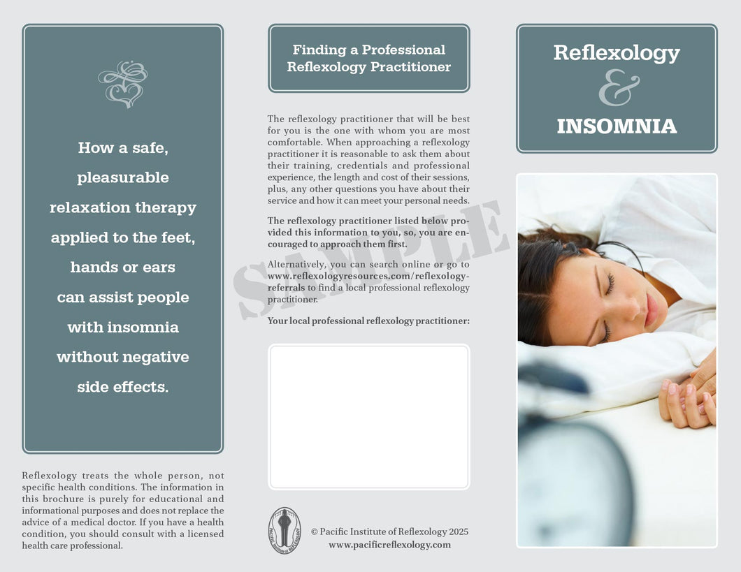 Promotional Brochure PDF file - Reflexology & Insomnia