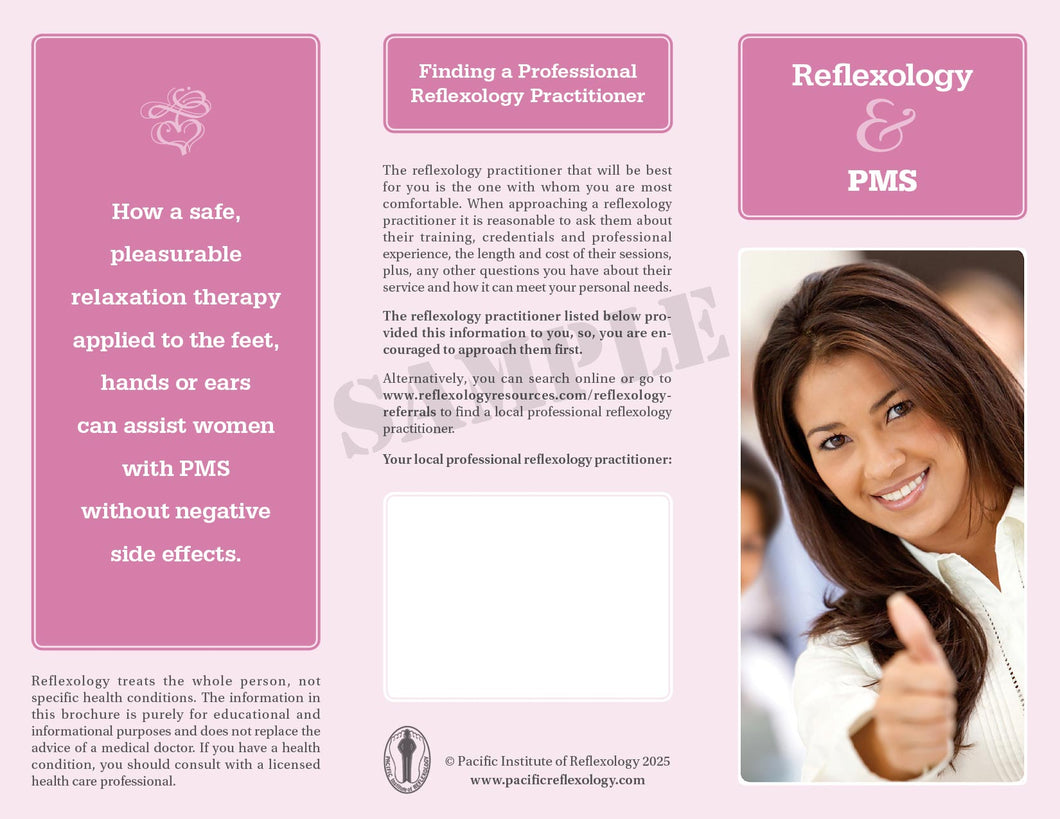 Promotional Brochure PDF file - Reflexology & PMS (Premenstrual Syndrome)