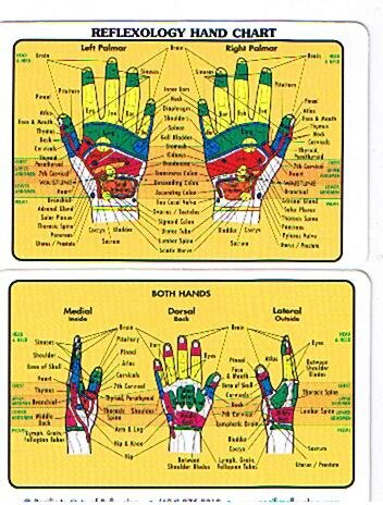 Laminated Hand Reflexology Wallet Chart